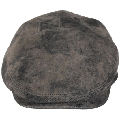 Scala | Ivy Weather Leather Duckbill Flat Cap | 160234 | front | CHOCOLATE
