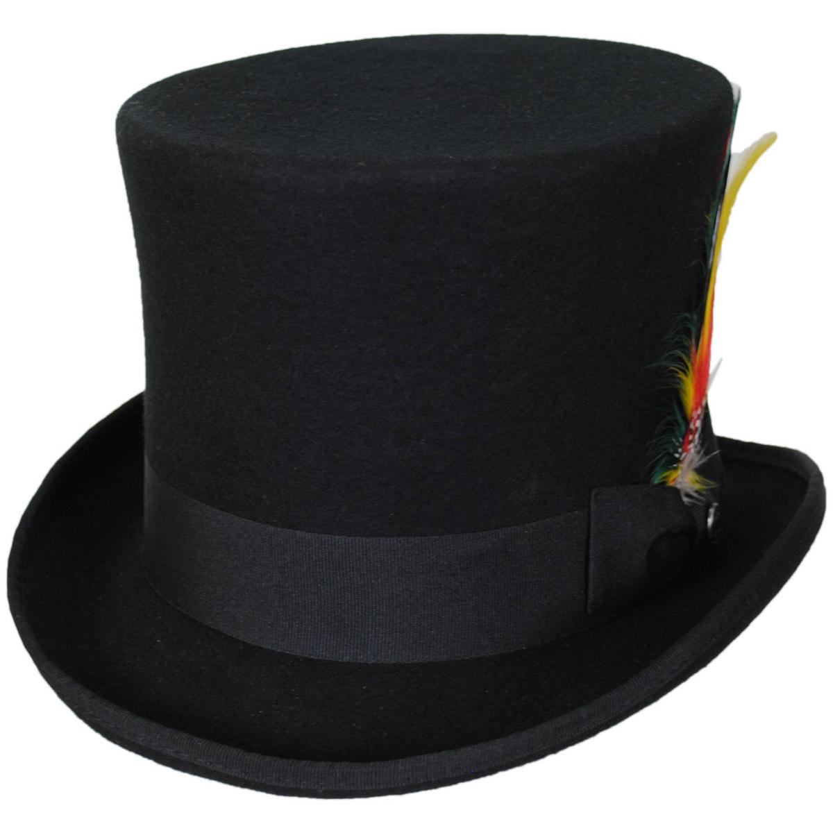 Jaxon Hats | Victorian Wool Felt Top Hat - Black – Village Hat Shop
