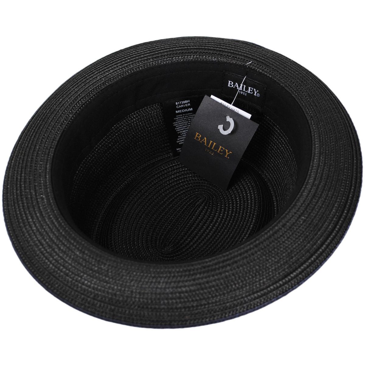 Bailey 1922 | Carver Toyo Straw Blend Pork Pie Hat | 127761 | under | BLACK