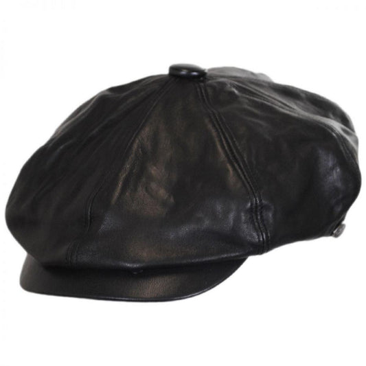 Bailey 1922 | Noclin Leather Newsboy Cap | 167128 | lead | BLACK