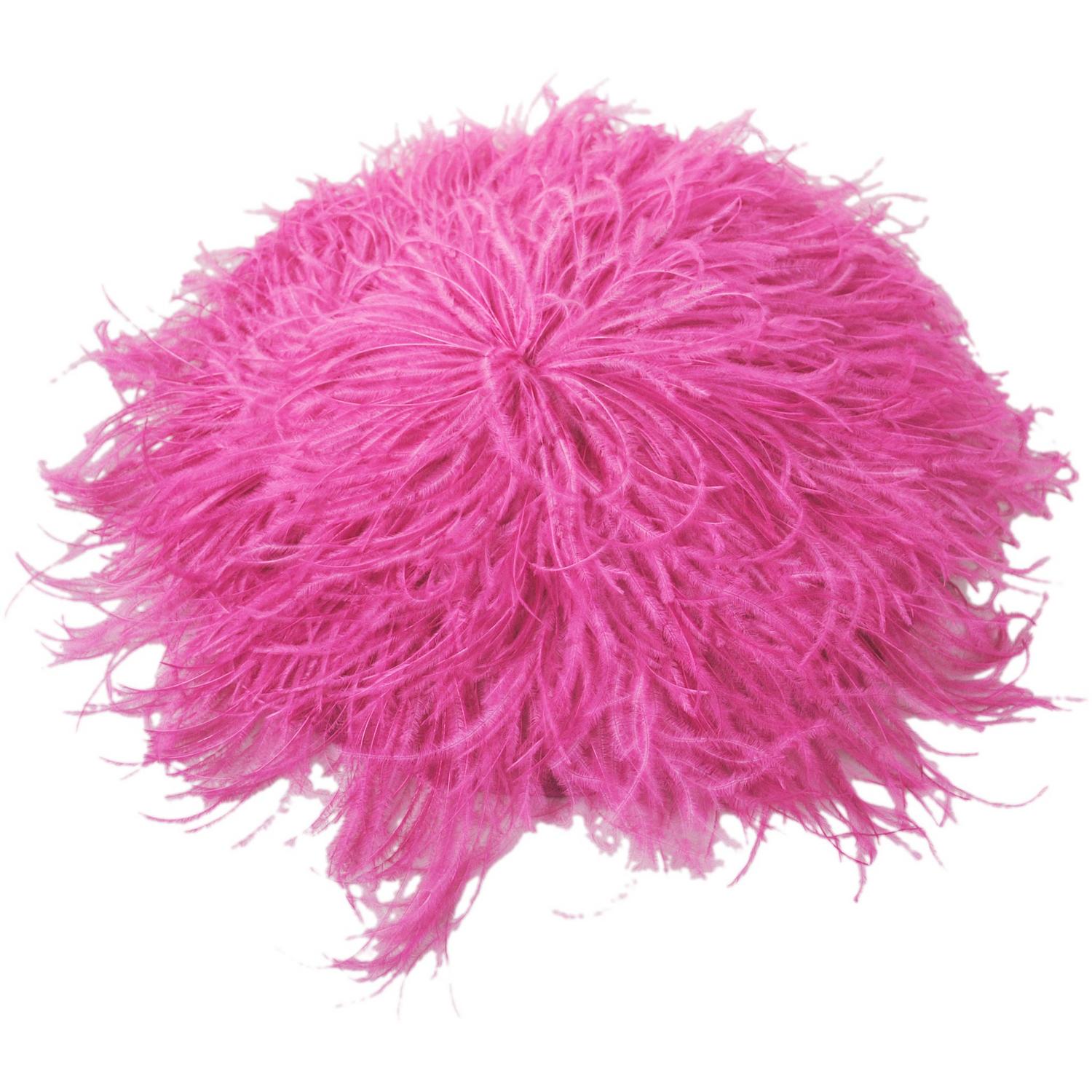 St. Julian | Ostrich Feathers & Sinamay Straw Fascinator Hat | 124279 | top | BERRY