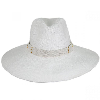 NIKKI BEACH | Saylor Wide Brim Toyo Straw Fedora Hat | 102713 | front | WHITE