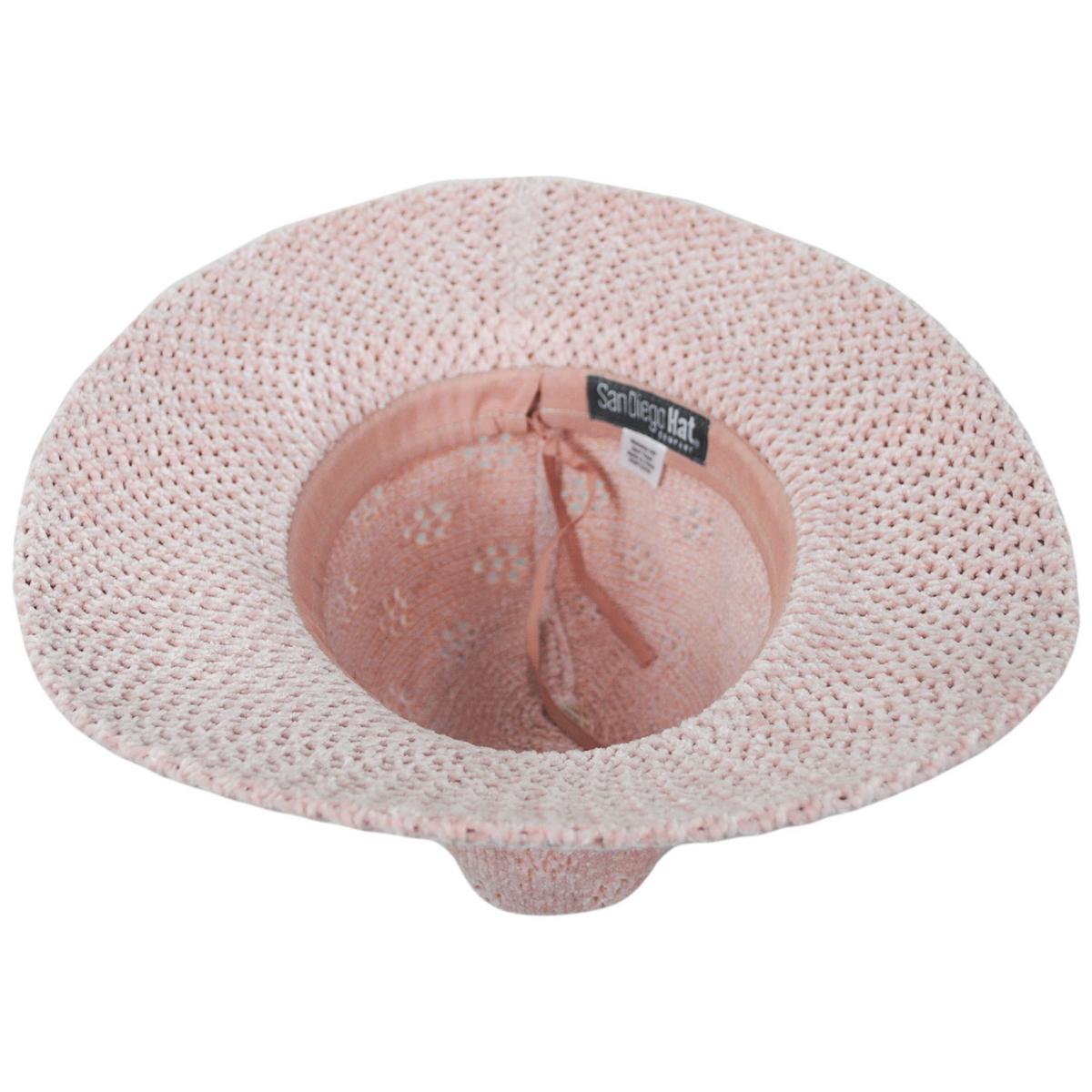 San Diego Hat Company | Walnut Grove Chenille Knit Fedora Hat | 108943 | under | BLUSH