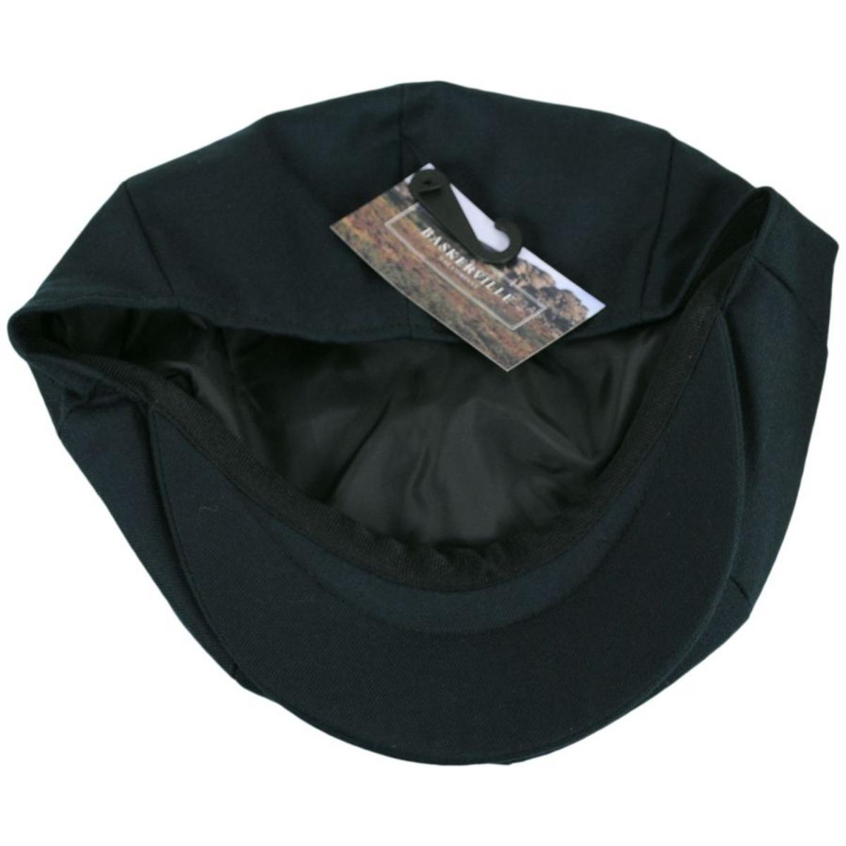 Baskerville Hat Company | Cheltenham Wool Twill Newsboy Cap | 167667 | under | HUNTER GREEN