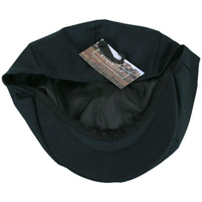 Baskerville Hat Company | Cheltenham Wool Twill Newsboy Cap | 167667 | under | HUNTER GREEN