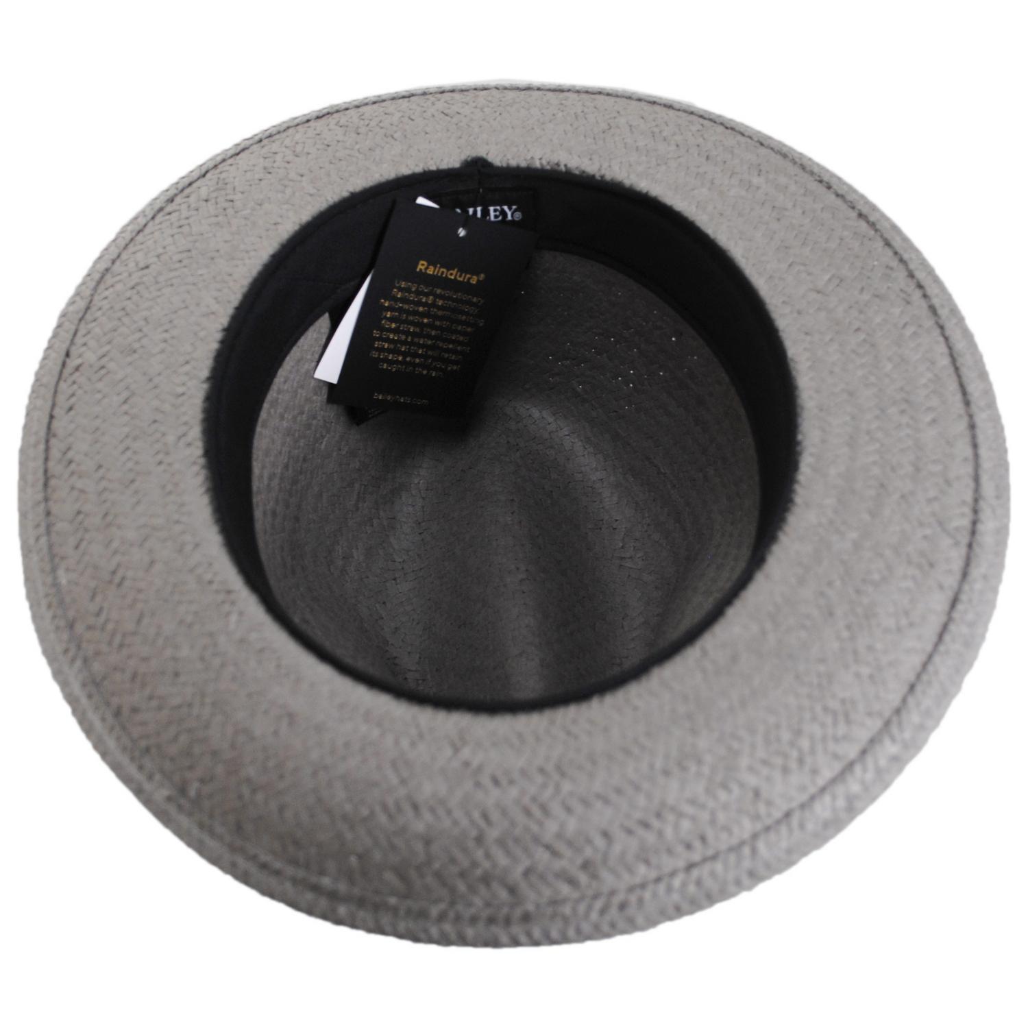 Bailey 1922 | Blixen Sun Raindura Straw Fedora Hat | 127936 | under | GRAPHITE