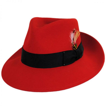 Bailey 1922 | Packable Wool LiteFelt Fedora Hat  | 130003 | lead | RED