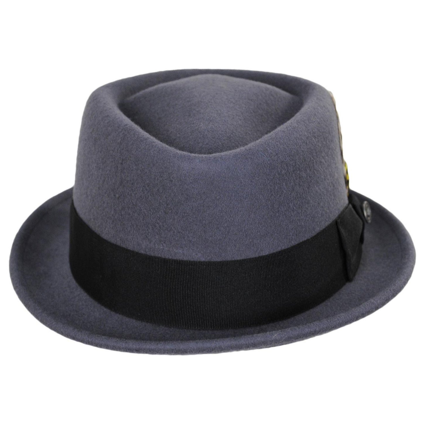 Jaxon Hats | Wool Felt Diamond Crown Fedora Hat | 135066 | front | GREY
