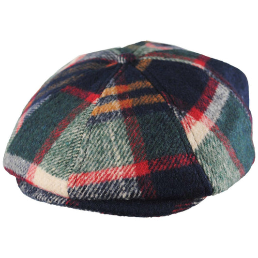 BRIXTON HATS | Brood Plaid Newsboy Cap | 161580 | lead | NAVY/GREEN/RED/CREAM