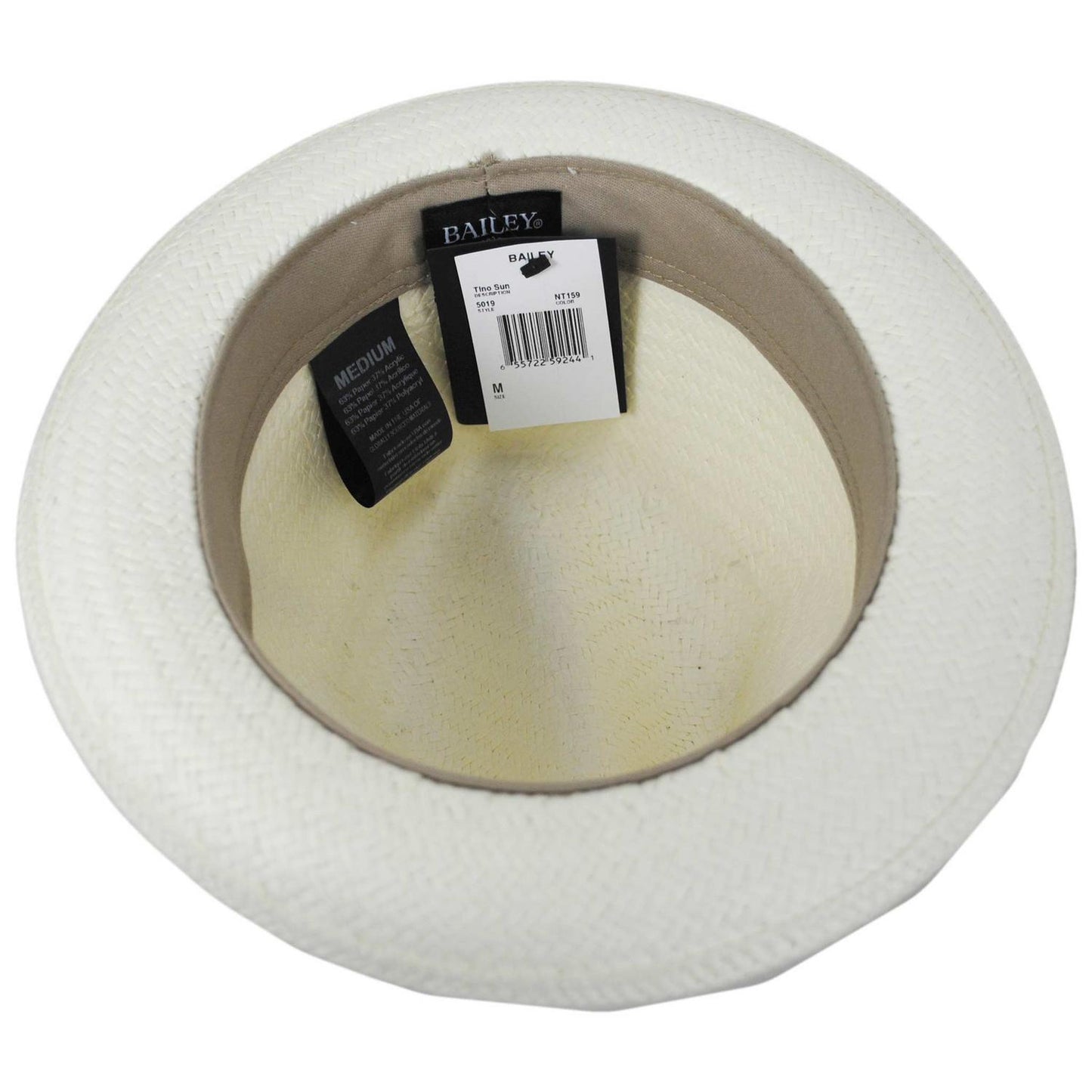 Bailey 1922 | Tino Sun Raindura Straw Fedora Hat | 127942 | under | NATURAL