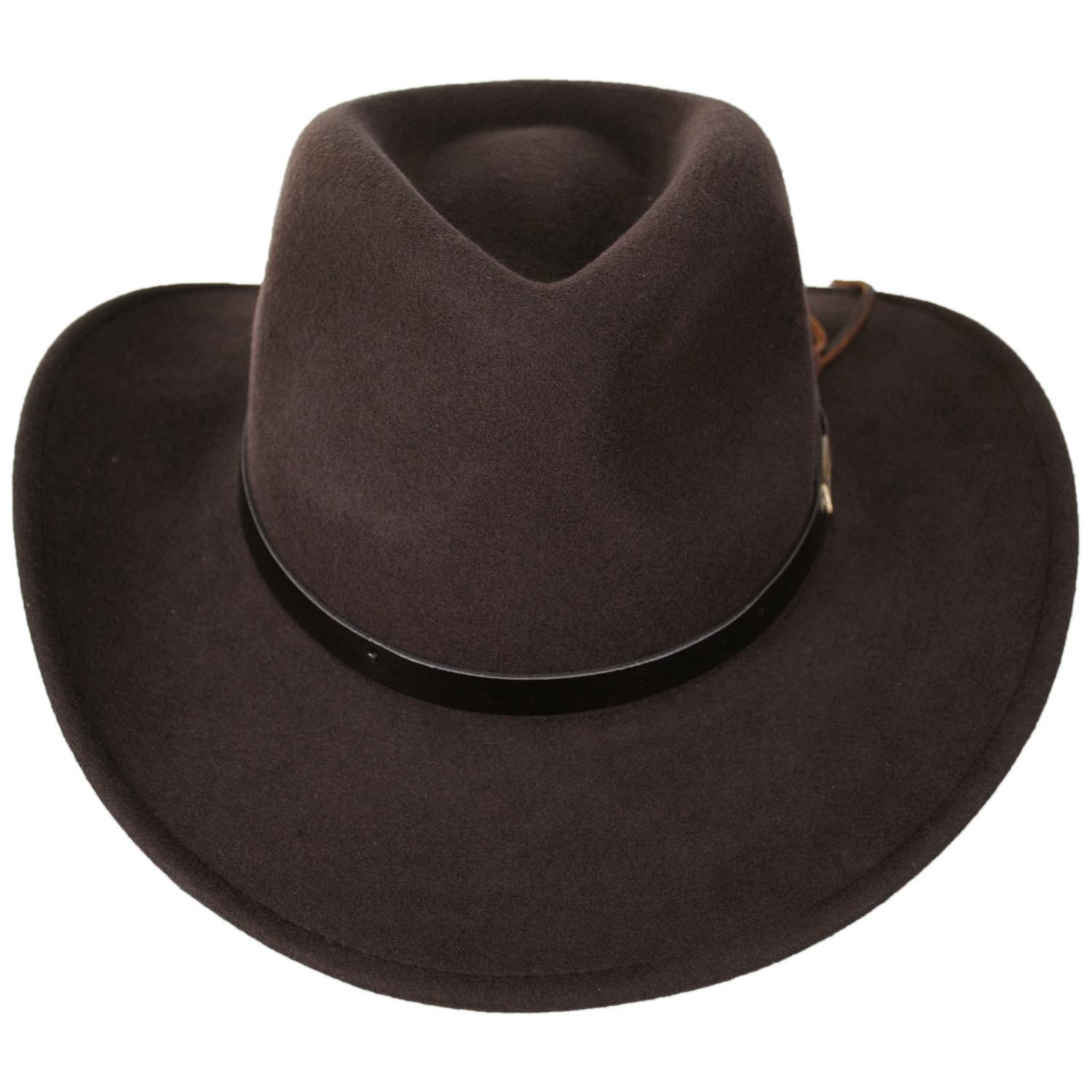 Indiana Jones | Officially Licensed Wool Felt Outback Hat | 130449 | front | BROWN