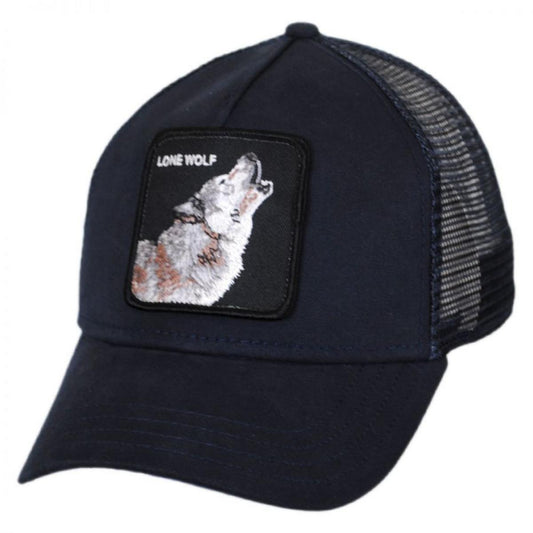 Goorin Bros | Lone Wolf Mesh Trucker Snapback Baseball Cap | 200379 | lead | NAVY
