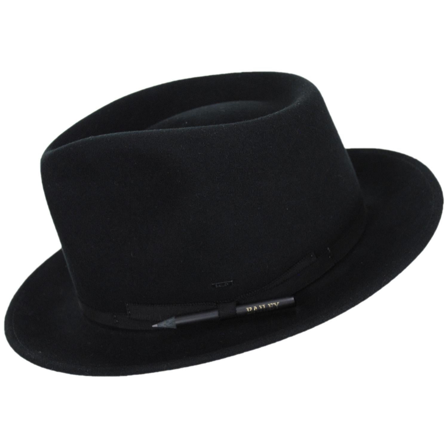 Bailey 1922 | Wilmore Elite Wool Felt Fedora Hat | 130105 | profile | BLACK