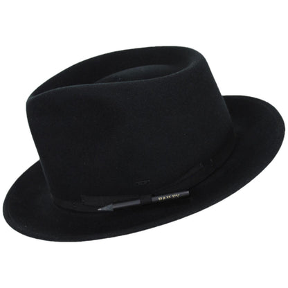 Bailey 1922 | Wilmore Elite Wool Felt Fedora Hat | 130105 | profile | BLACK