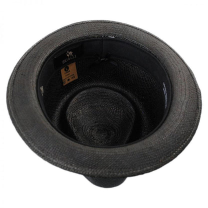 Bigalli | Boston Panama Straw Trilby Fedora Hat | 129202 | under | BLACK