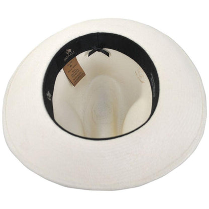 Bigalli | Gemstone Grade 8 Panama Straw Fedora Hat | 129245 | under | WHITE