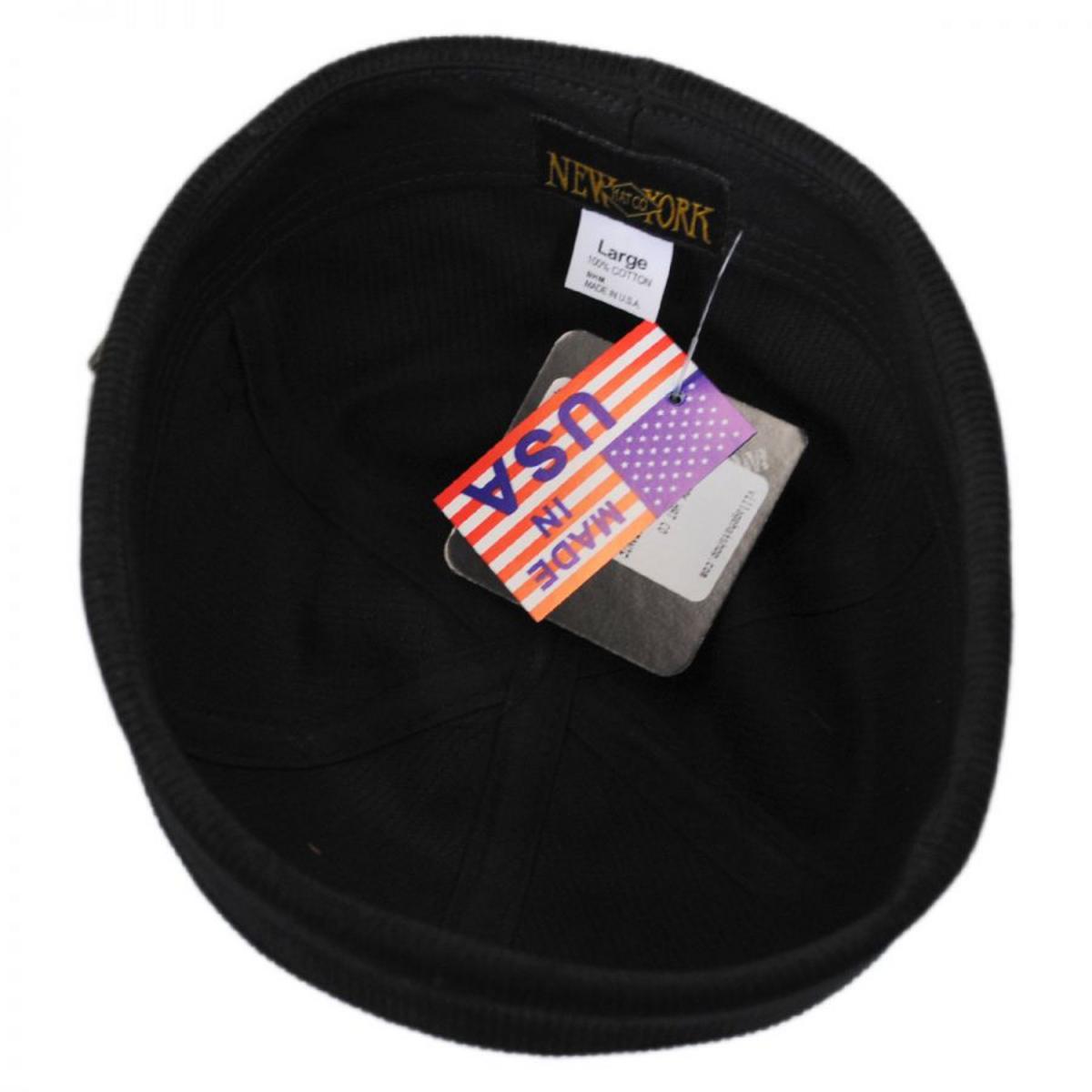 NEW YORK HAT CO | Six Panel Corduroy Skull Cap Beanie Hat | 142003 | profile | BLACK