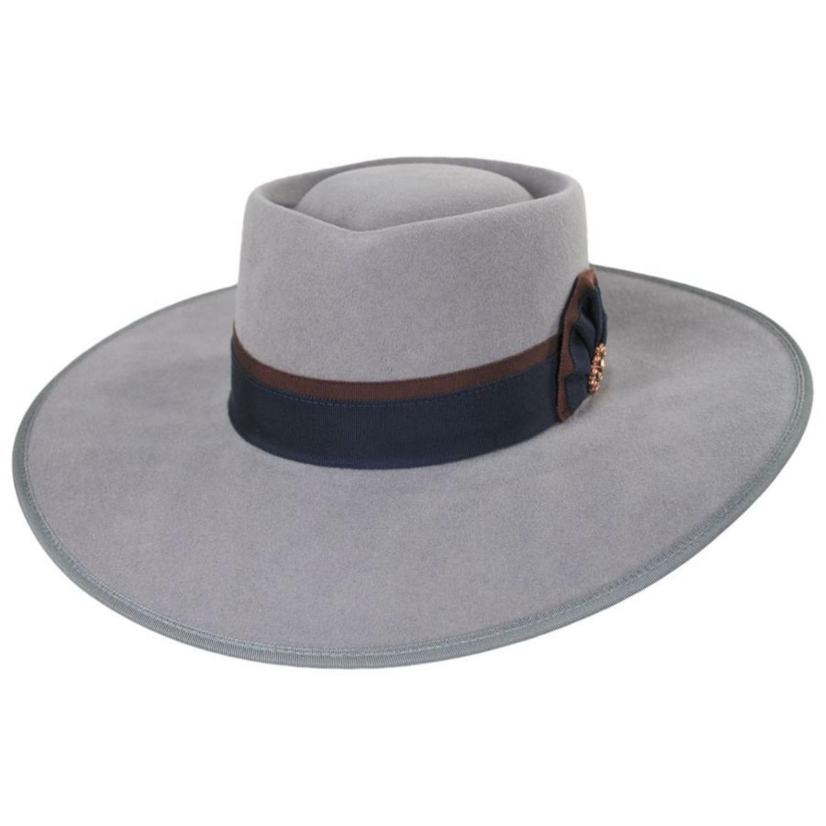 Renegade | Cowpuncher Wool and Angora Felt Gambler Hat | 100810 | lead | GUNMETAL