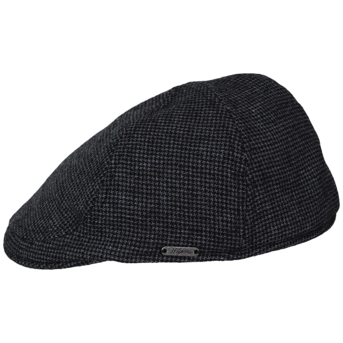 Wigens Caps | Houndstooth Wool/Cotton Pub Cap | 161970 | profile | DARK GREY