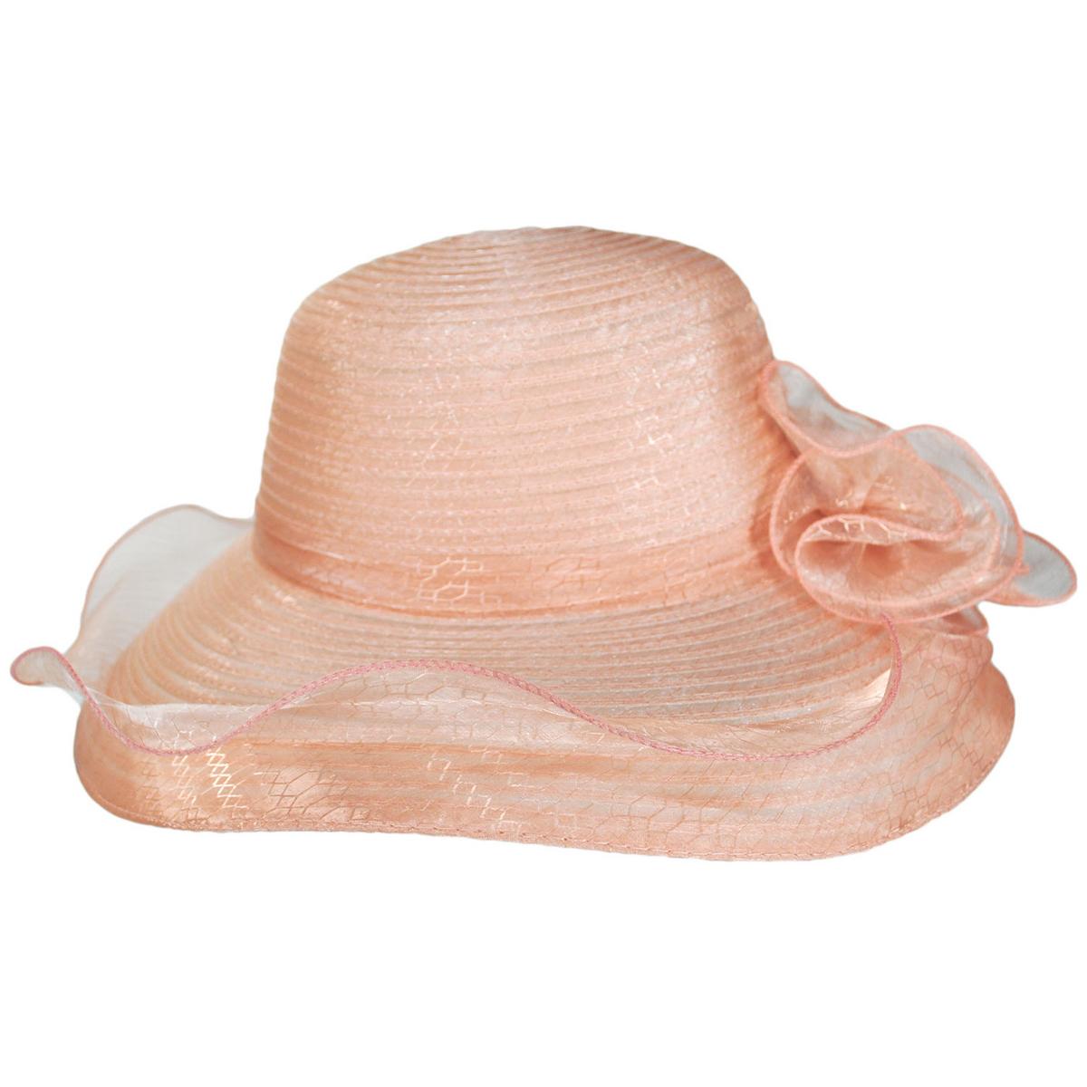 Jeanne Simmons | Iridescent Milan Organza Downbrim Hat | 120741 | profile | PINK