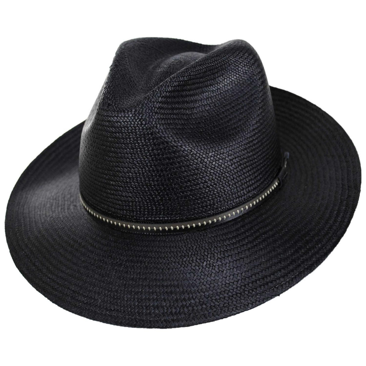 Bailey 1922 | Langdon Panama Straw Fedora Hat | 127934 | lead | BLACK
