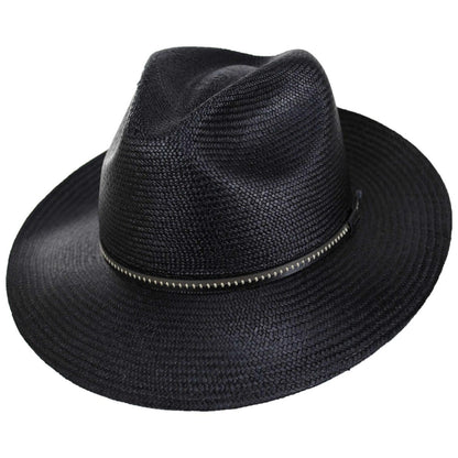 Bailey 1922 | Langdon Panama Straw Fedora Hat | 127934 | lead | BLACK