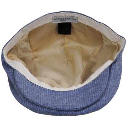 Baskerville Hat Company | Tenby Cotton Mini Windowpane Ivy Cap | 167675 | under | DENIM BLUE