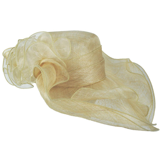 Jeanne Simmons | Belle Ruffled Sinamay Straw Dress Hat | 120712 | lead | CREAM