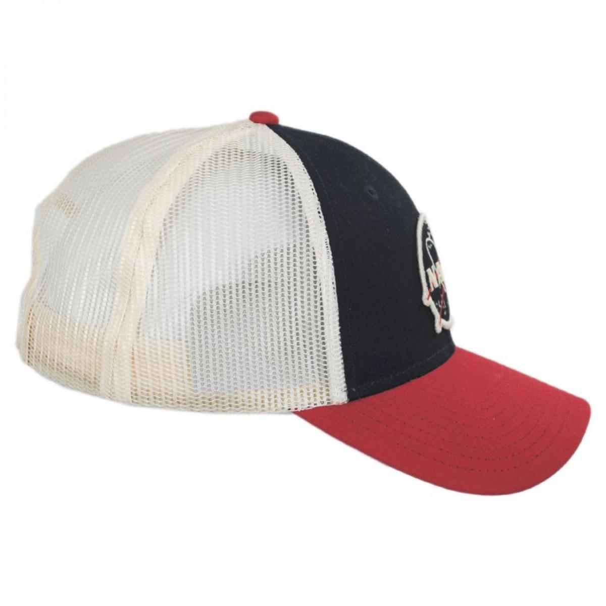 NASA | Roughage NASA Mesh Trucker Snapback Baseball Cap | 210357 | profile | RED/WHITE/BLUE