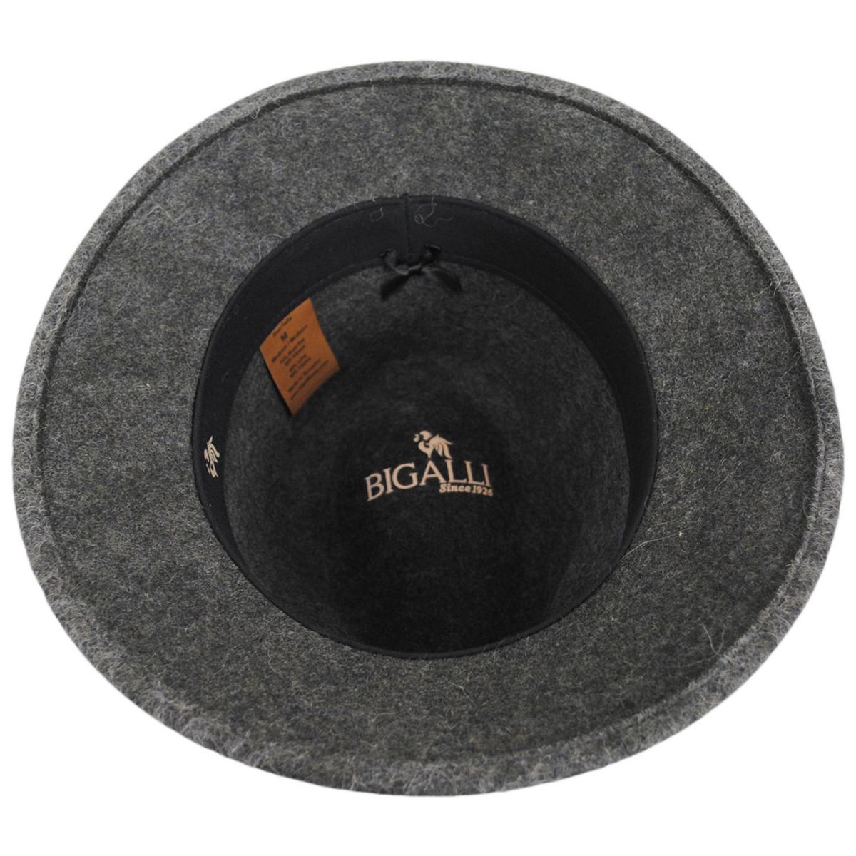 Bigalli | Andes Alpaca and Wool Felt Safari Fedora Hat | 131440 | under | GREY MELANGE
