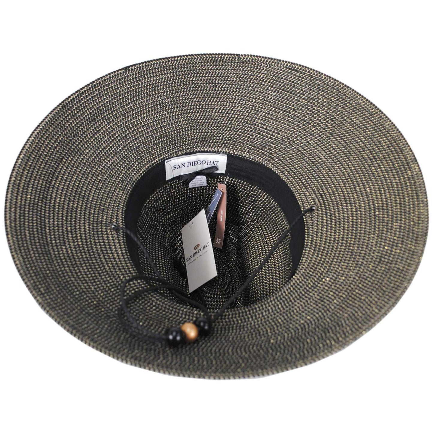 San Diego Hat Company | Honey Toyo Straw Lifeguard Hat | 103583 | under | BLACK/GOLD