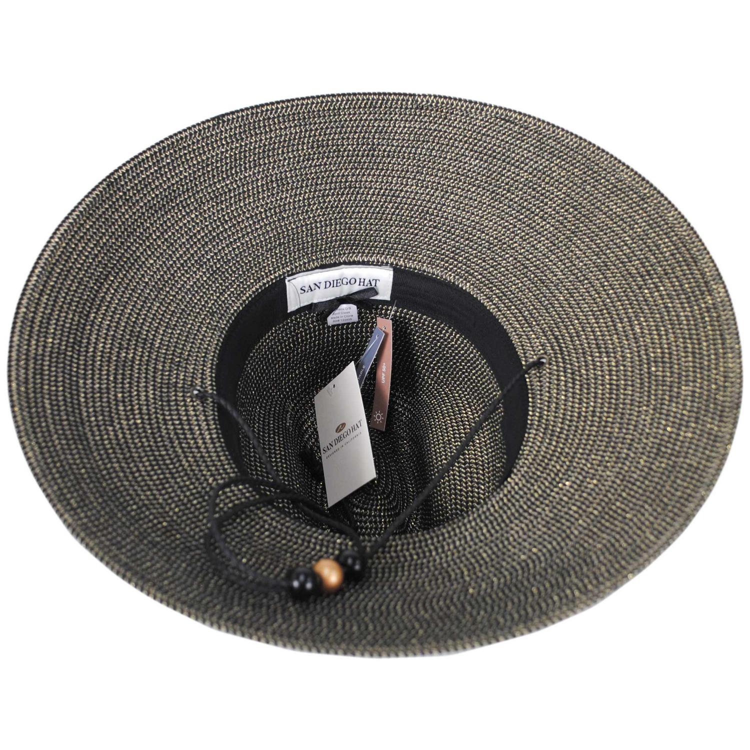 San Diego Hat Company | Honey Toyo Straw Lifeguard Hat | 103583 | under | BLACK/GOLD
