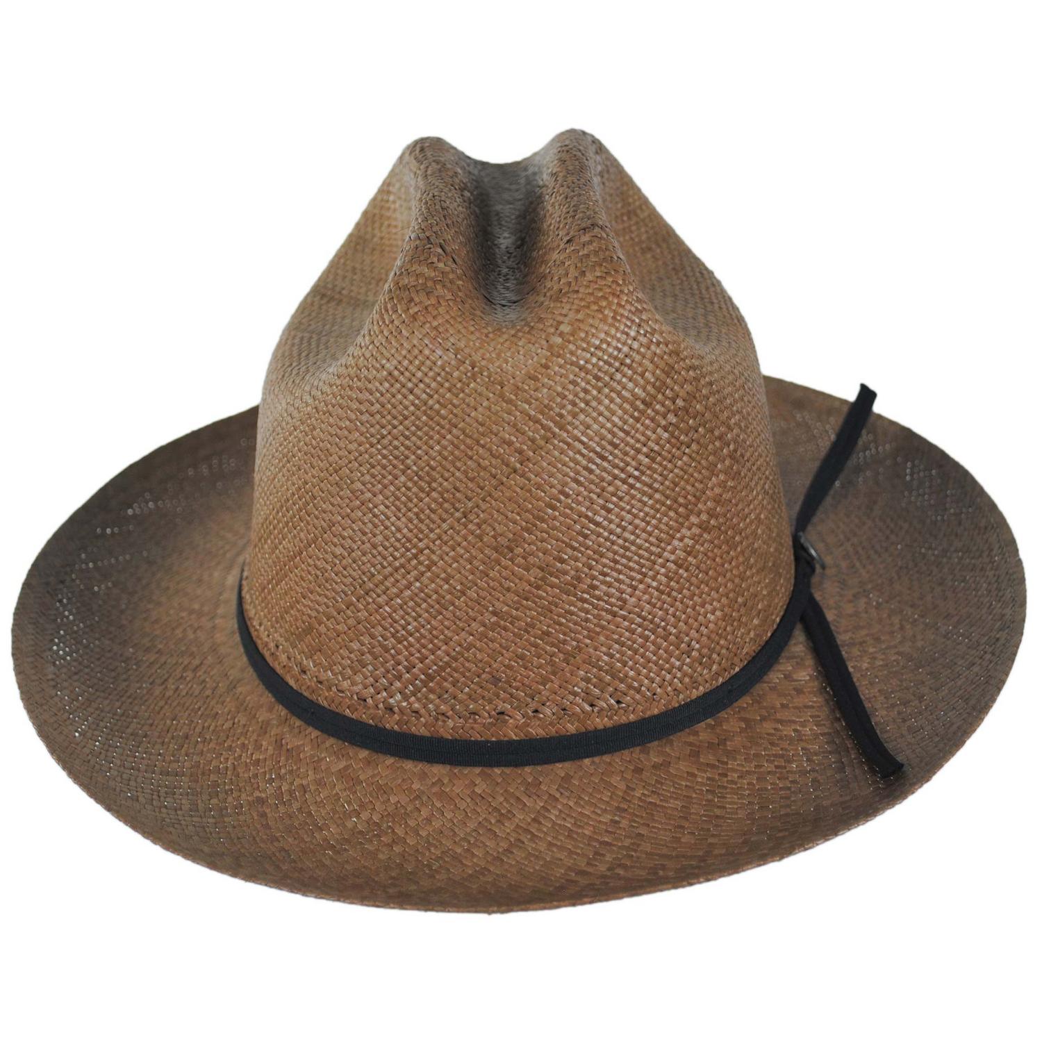 Jaxon Hats | Open Road Grade 8 Panama Straw Western Hat | 127150 | front | WALNUT