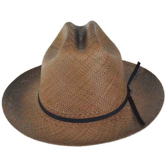 Jaxon Hats | Open Road Grade 8 Panama Straw Western Hat | 127150 | front | WALNUT