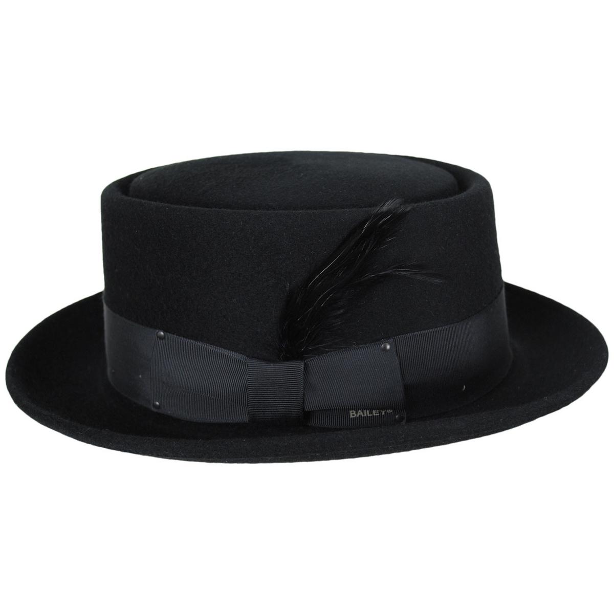 Bailey 1922 | Jett Heritage Wool Felt Pork Pie Hat | 130004 | profile | BLACK