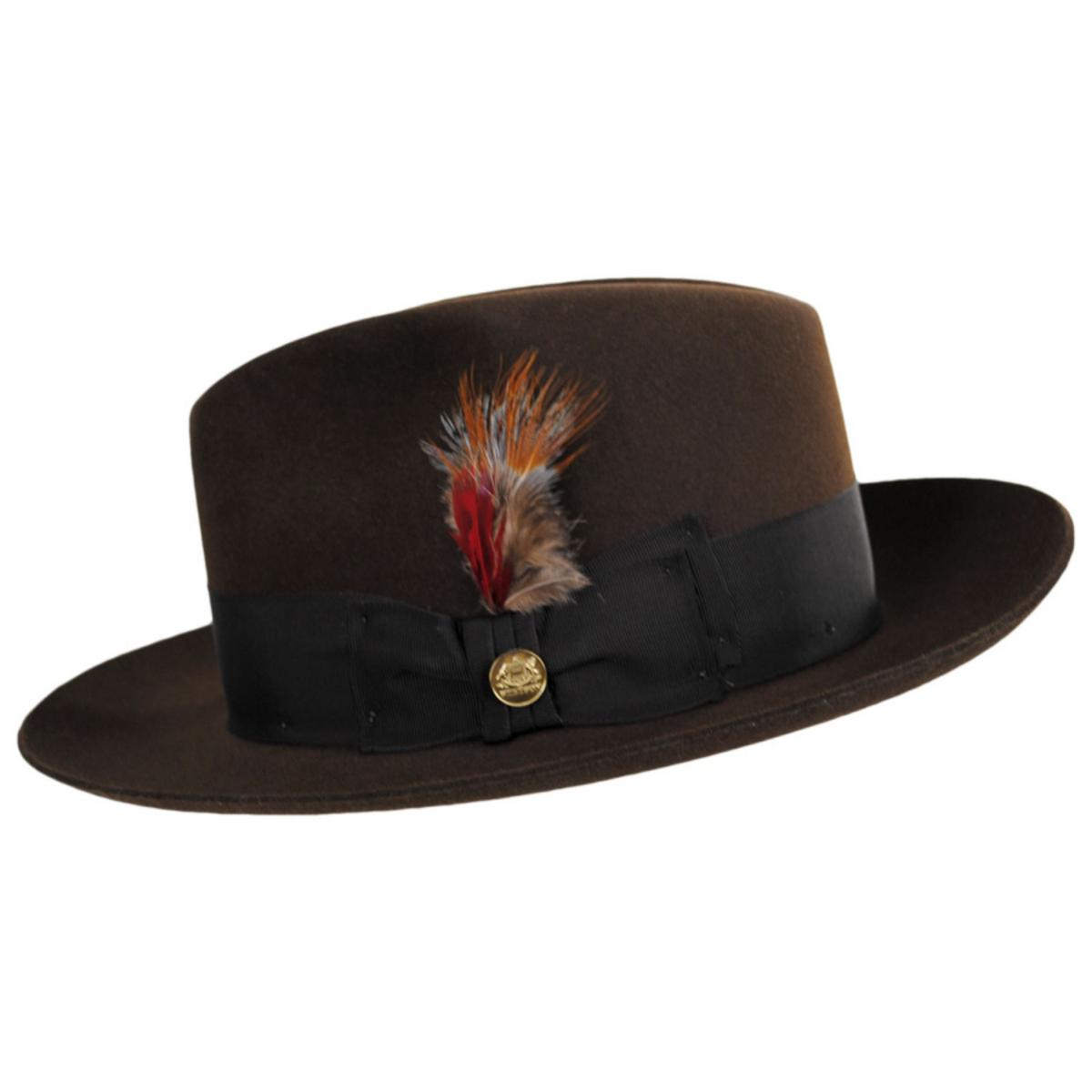 Stetson | Temple Fur Felt Fedora Hat | 130608 | profile | MINK