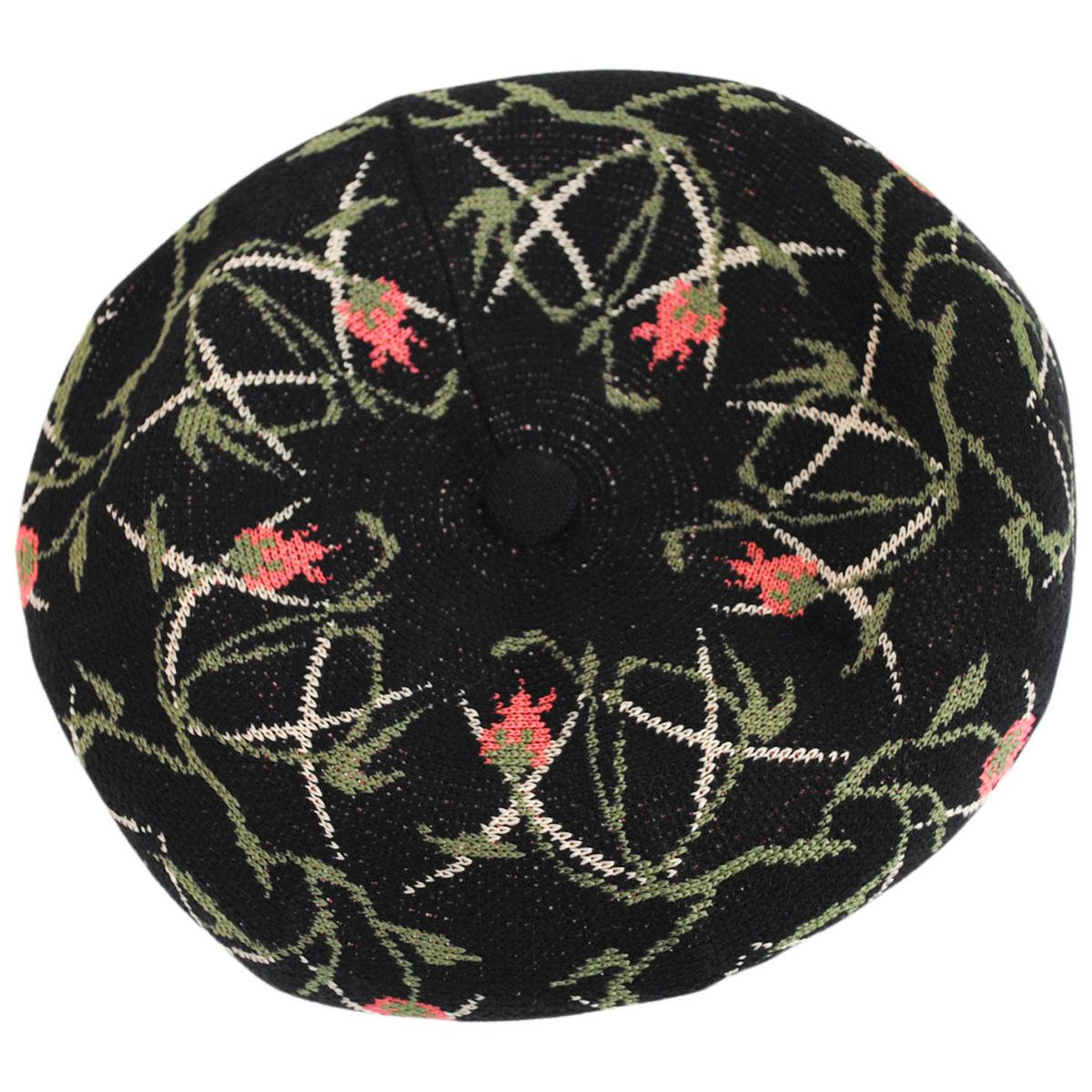 Kangol | Tapestry Jacquard Knit Jax Beret | 150924 | profile | BLACK FLORAL