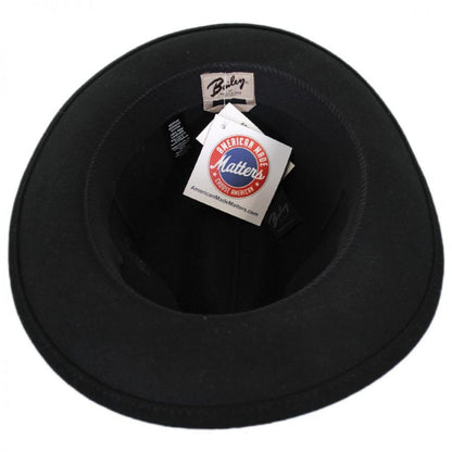 Bailey 1922 | Boley Wool LiteFelt Roll Up Fedora Hat | 130326 | under | BLACK