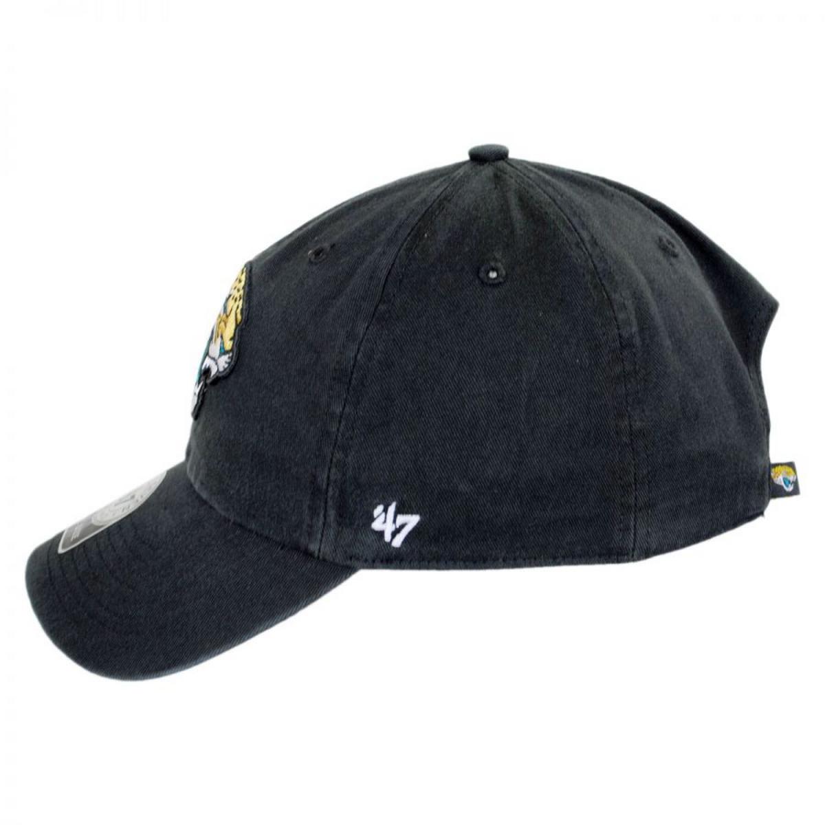 47 Brand | Jacksonville Jaguars NFL Clean Up Strapback Baseball Cap Dad Hat | 203490 | profile | BLACK