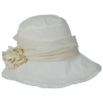Jeanne Simmons | Romance Fabric Sun Hat | 106547 | lead | CREAM