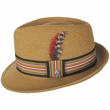 Jaxon Hats | Ridley Toyo Straw Trilby Fedora Hat | 129000 | profile | CHESTNUT