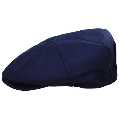 Baskerville Hat Company | Cheltenham Wool Twill Newsboy Cap | 167667 | profile | NAVY BLUE