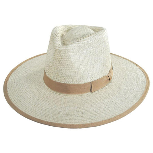 BRIXTON HATS | Jo Palm Straw Rancher Fedora Hat - S23 | 104039S23 | lead | NATURAL/BEIGE