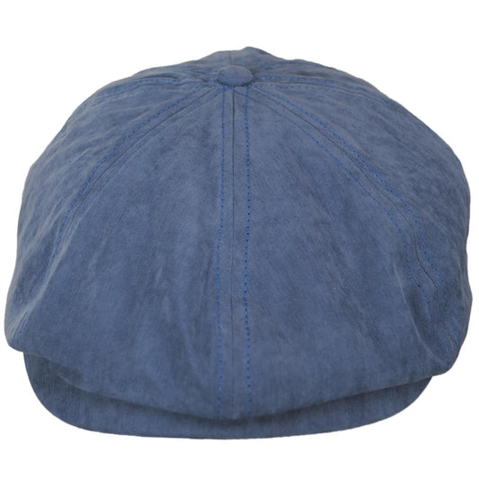 BRIXTON HATS | Brood Brushed Satin Newsboy Cap | 161517 | front | SLATE BLUE BRUSHED SATIN