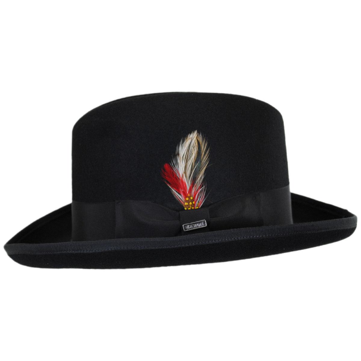 Jaxon Hats | Wholesale Made in the USA - Classics Wool Felt Godfather Hat B2B Pre-Pack | B2B131301 | profile | BLACK