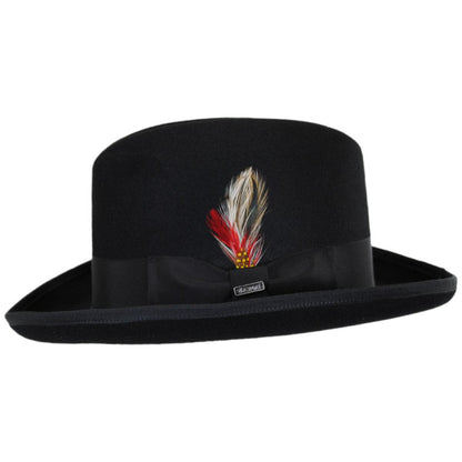 Jaxon Hats | Wholesale Made in the USA - Classics Wool Felt Godfather Hat B2B Pre-Pack | B2B131301 | profile | BLACK