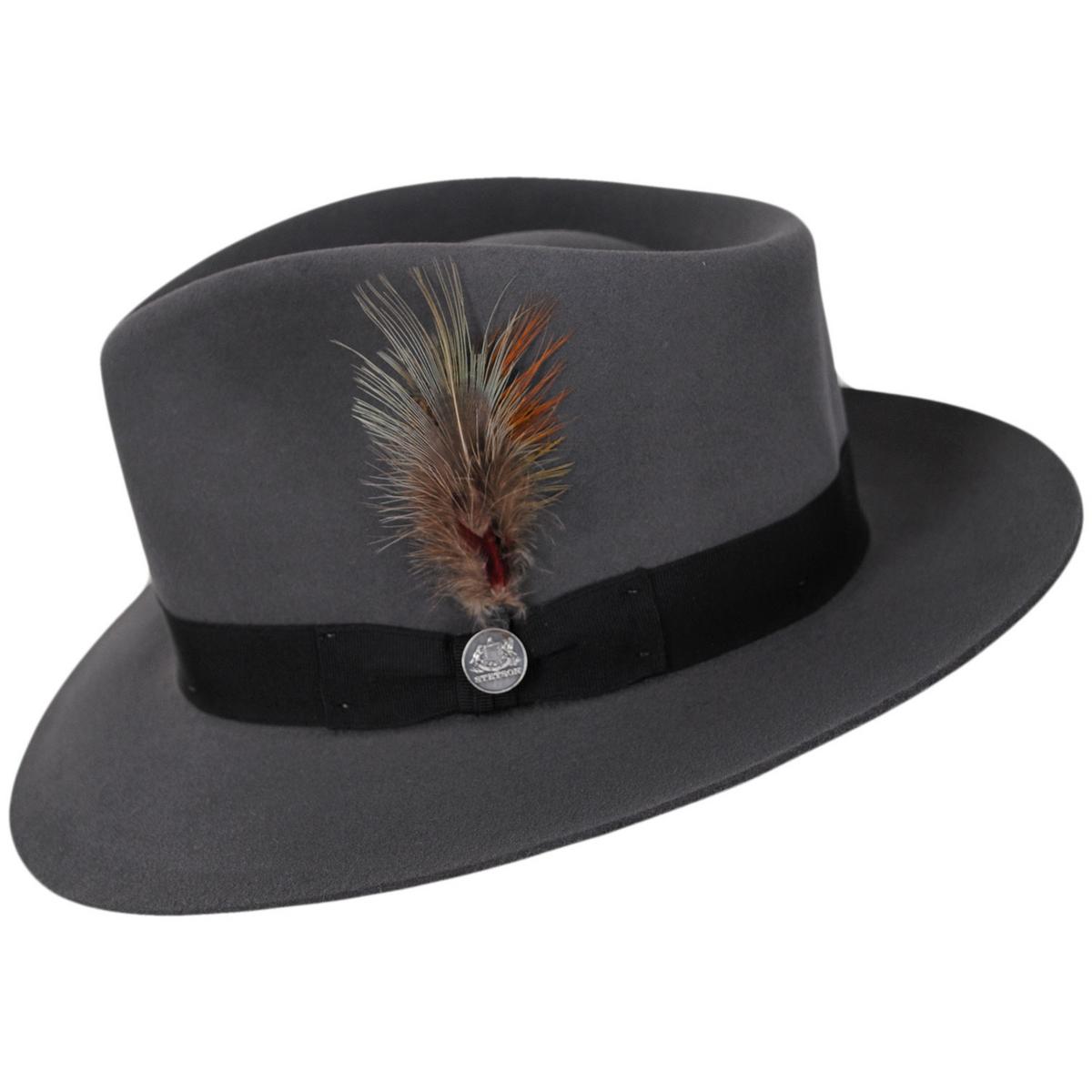 Stetson | Chatham Fur Felt Fedora Hat | 130610 | profile | CARIBOU