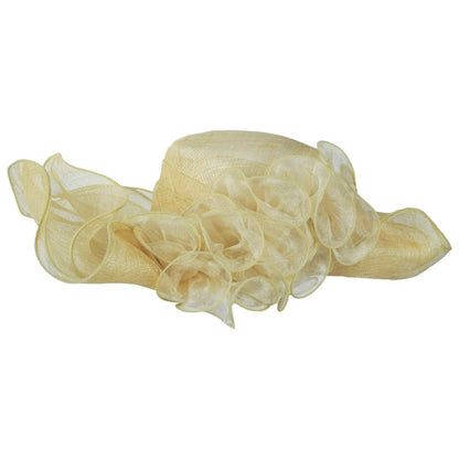 Jeanne Simmons | Belle Ruffled Sinamay Straw Dress Hat | 120712 | profile | CREAM