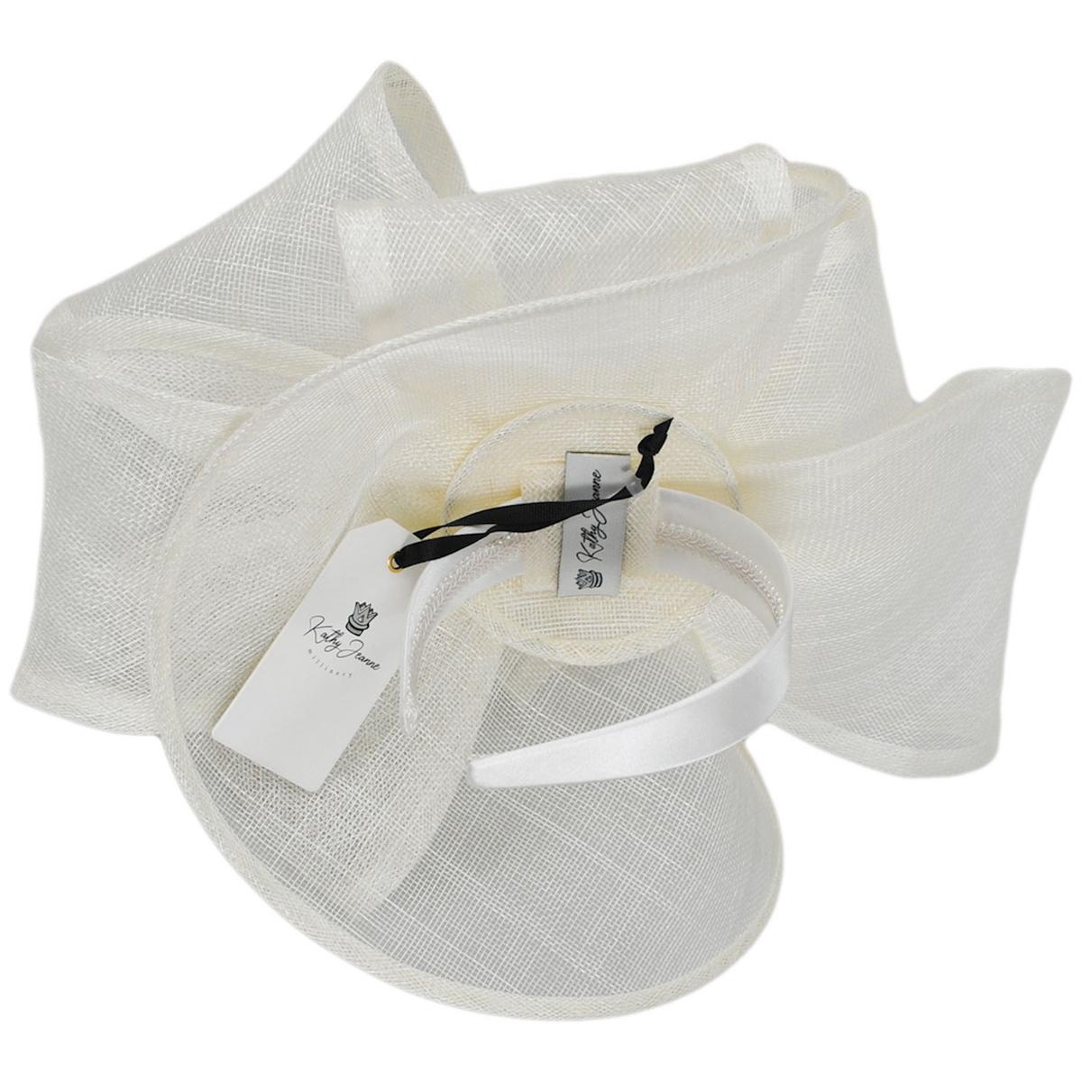 Kathy Jeanne | Abanico Sinamay Straw Fascinator Hat | 122426 | under | IVORY