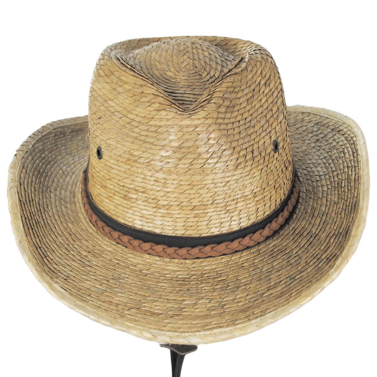 Scala | Quinn Buri Braid Straw Outback Western Hat | 126074 | front | TOAST